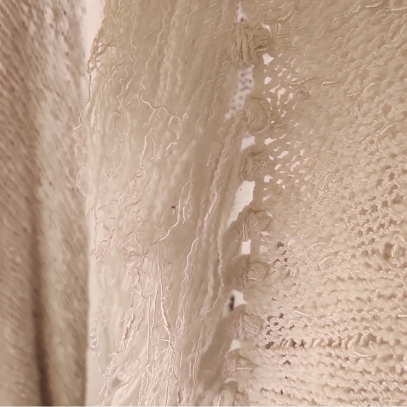 COLDWATER CREEK ONE SIZE OPEN KNIT WHITE SWEATER WRAP - Picture 4 of 4